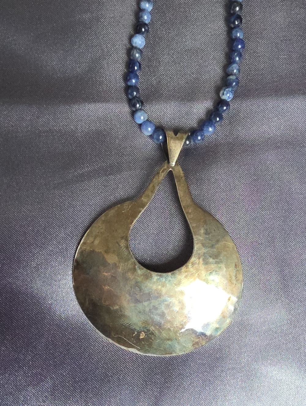 Dominique Dinouart Vintage Artisan Handmade sterling silver Solalite Necklace - Picture 3 of 4